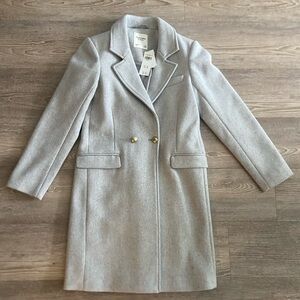 NWT - Abercrombie & Fitch Light Petite GrayTailored Wool blend Coat